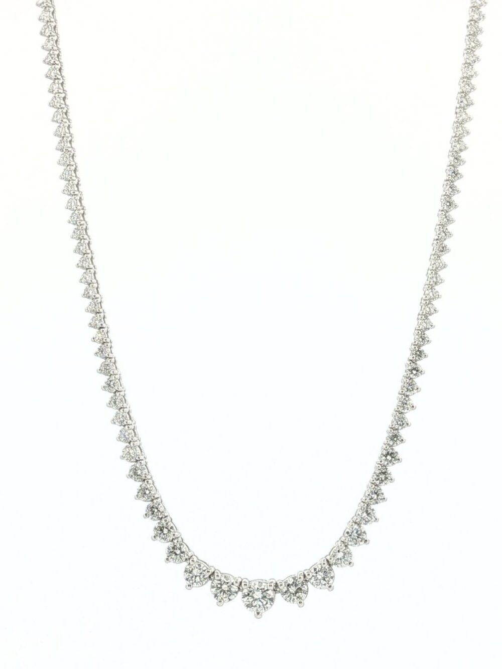 5.00Cttw Lab Grown Diamond Graduated Necklace in 14k White Gold